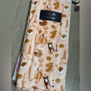 Rachel Cream and Orange Patterned Throw Blanket